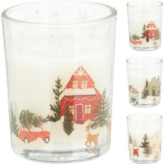 Ljus Glaskopp Jul Hus 6,5 cm