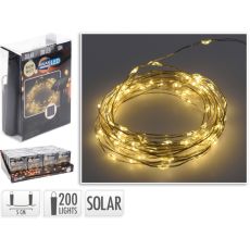 LED-slinga Vajertråd Solceller 10 meter 200 lampor