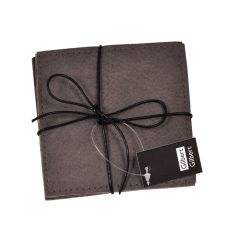 Glasunderlägg grå läderlook 4-pack