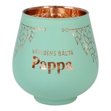 Lykta Pappa Glas Mirror Candle med text Ljuslykta