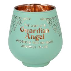 Lykta Guardian Angel Glas Mirror Candle med text Ljuslykta