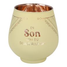 Lykta Son Glas Mirror Candle med text Ljuslykta