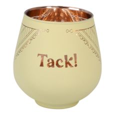 Lykta Tack Glas Mirror Candle med text Ljuslykta