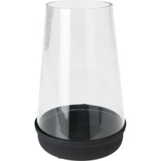 Ljushållare Svart Glas Metall 16 cm