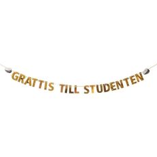 Vimpel Girlang Banér Student Guld 12 cm