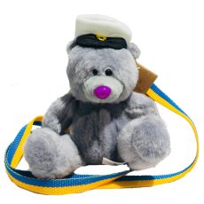 Student Nalle grå med band H13 cm