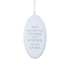 Skylt Vänner Vit 15x8 cm