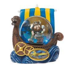 Snöglob Souvenir Vikingskepp Viking med horn & hammare
