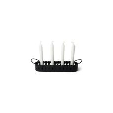 Adventsljusstake Svart Metall 36 cm