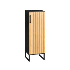Smalt Badrumsskåp i Bambudesign – Kompakt Förvaringsskåp med Dörr, Perfekt för Toalett, Badrum eller Kök, 30x30x90cm – Modell BZR203-SCH