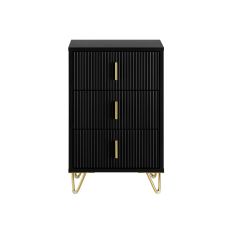 Nattduksbord med 3 lådor Soffbord Sidobord Sängbord FBT115-L-SCH