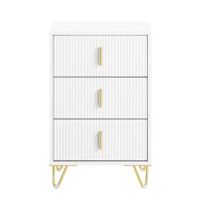 Nattduksbord med 3 lådor Soffbord Sidobord Sängbord FBT115-L-W