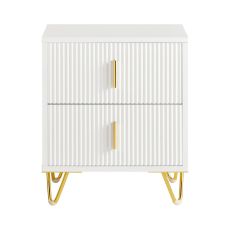 Nattduksbord med 2 lådor Soffbord Sidobord Sängbord FBT115-W