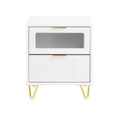 Nattduksbord med 2 lådor Soffbord Sidobord Sängbord FBT123-W