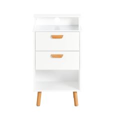 Nattduksbord med 2 lådor Soffbord Sidobord Sängbord FBT125-W