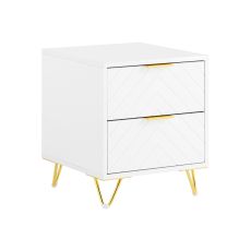 Sängbord med 2 lådor Sidobord Soffbord Förvaringsskåp FBT160-W