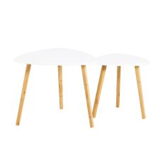 Soffbord,Sidobord,Satsbord set om 2,Cafébord,vit,FBT74-W