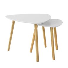 Soffbord,Sidobord,Satsbord set om 2,Cafébord,vit,FBT74-W
