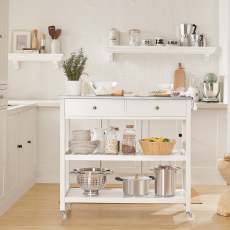 köksö på hjul Sideboard vit Arbetsbord matsal o ...