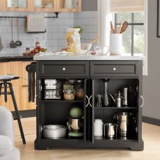 Köksö på hjul Arbetsbord Sideboard med klaffbor ...