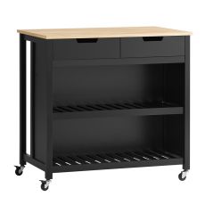 Köksö på hjul Köksskåp med 2 lådor Arbetsbord FKW74-SCH