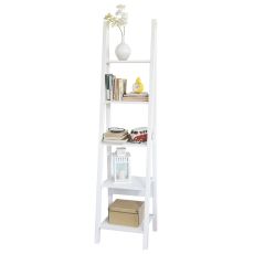 Bokhylla med 5 hyllor, Brickhylla, Längd 44 cm Bredd 39 cm Höjd 180 cm, vit, FRG101-W