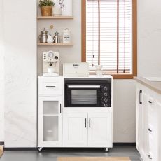 Kökshylla Mikrovågsskåp Köksskåp med hjul Sideboard FSB78