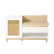 Bänk med förvaring Skoskåp Skobänk med dyna Sittbänk FSR128-W