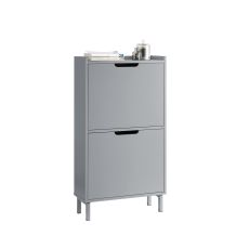 FSR151-HG Skoskåp med 2 Dörrar – Smalt och Modernt Skoförvaring för Hall eller Korridor 50x19x91 cm, Grå