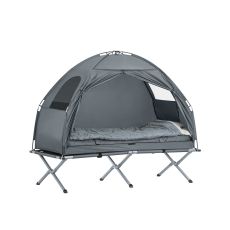 Enmanstält Campingsäng med tält Tältsäng med sovsäck luftmadrass och tillbehör grå OGS32-HG
