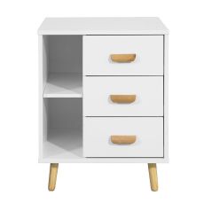 Nattduksbord med 3 lådor Soffbord Sidobord Sängbord FBT95-W