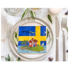 Servetter Sommarstuga 33x33 cm 20-pack
