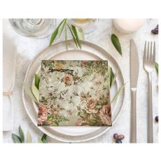 Servetter Rosor beige 33x33cm 20-pack