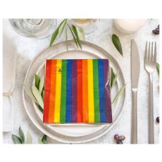Servetter Regnbåge 33x33cm