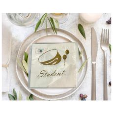 Servetter Student Vit Guld 20-pack