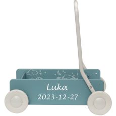 Micki Lära-gå-vagn med namn, Blå