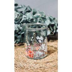Ljushållare Lykta Blommor Fjäril Glas 10 cm