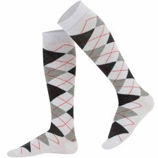 Knästrumpa Vit argyle - MySocks