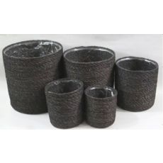 Kruka Makramé Svart 5 delar