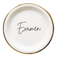Tallrik Engångs Examen 23 cm Vit/Guld