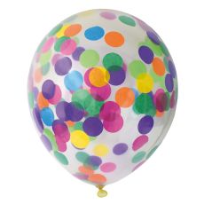 Ballong Konfetti Prickar Färgglada 6-pack 30 cm Latex
