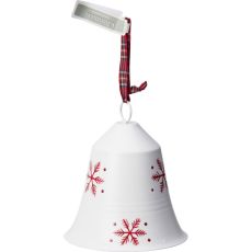 Klocka Jul Bjällra Vit Snöflingor 15 cm