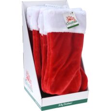 Julstrumpa Textil Röd 42 cm