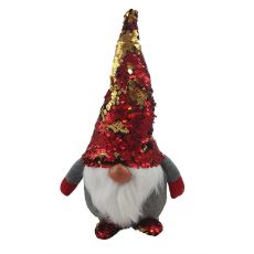 Tomte Textil Röd/Grå/Guld Skiftar färg 33 cm