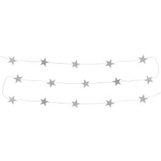 Girlang Stjärnor Silver Glitter 3,6 m