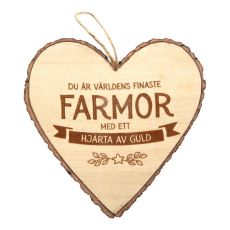 Hjärta Trä Farmor wooden heart