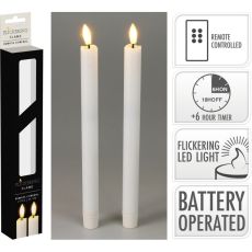 Ljus 2-pack LED Vita 25 cm