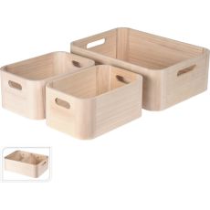 Förvaring Låda Trä 3-set