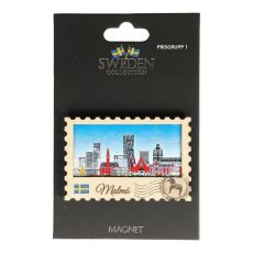 Souvenir Magnet Frimärke Malmö Skyline
