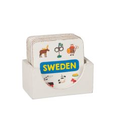 Glasunderlägg Sverige Sweden Älg 6-pack i låda